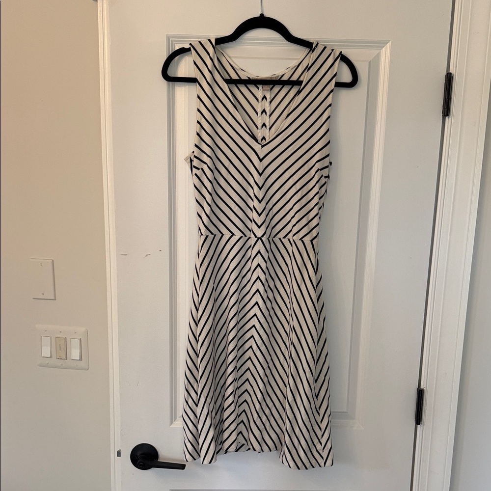 Striped Black and White Sleeveless Dress